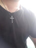 子午线十字架项链男士女款韩版时尚可配情侣项链十字吊坠钛钢饰品 搭配皮绳 男款一条 实拍图