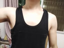 浪莎（LangSha）男士背心纯棉中青年男休闲沙滩背心工字型修身运动汗衫单件 黑色单件男背心 L (170) 100-130斤建议 实拍图