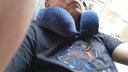 眠说记忆棉U型枕头护颈枕颈椎枕U形旅行枕脖枕汽车飞机头枕午睡枕颈枕 藏青色 磁疗竹炭 升级款 实拍图