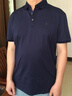 布先生纯棉男士短袖t恤商务翻领上衣吸汗透气丝光棉男装AT10153 深海蓝 3XL (190) 实拍图