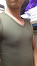 简束 背心男夏纯色棉质v领宽肩运动背心修身紧身打底汗衫男士无袖t恤 军绿色 M M（55kg左右） 实拍图