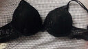 艾慕薇灵文胸套装2023女士内衣性感蕾丝胸罩套装女欧美深V本命年内衣套装 黑色 70A/32 实拍图
