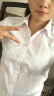 佐马仕（ZUOMASHI）短袖衬衫女 夏季白色修身职业装V领商务正装衬衣女工装酒店工作服 纯白色（方） S/35 实拍图