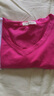 艾路丝婷T恤女新款夏季女装上衣女士短袖V领体恤打底衫 玫红色 185/104A/XXXXL 实拍图