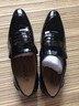 老人头皮鞋男秋冬季新款亮皮男士商务正装鞋尖头真皮透气婚鞋男鞋 套脚平跟款-黑色 44 实拍图
