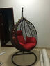 家友福 吊篮 室内户外休闲藤艺摇摇篮秋千挂椅 阳台卧室单人鸟巢懒人躺吊椅 咖啡色+大红沙发型坐垫 实拍图