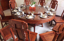 檀永林 红木家具非洲花梨（学名：刺猬紫檀）实木餐桌圆形桌饭桌新中式仿古餐桌椅组合 1.58米餐桌+8餐椅 实拍图