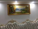 流逝美欧式山水风景手绘油画小鹿聚宝盆壁画旭日东升客厅挂画手工装饰画 简欧金框 定制尺寸（请联系客服） 实拍图