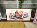 迅典国画富贵牡丹挂画餐厅客厅装饰画纯手绘真迹字画沙发背景墙画壁画 富贵吉祥 实木带框63*123厘米 实拍图