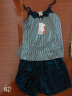 芬腾女士吊带睡衣夏季蕾丝拼接丝绸条纹仿真丝家居服套装 宝兰色 女款XL(170/92A) 晒单实拍图