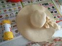 维捷夫遮阳帽女士太阳帽夏天沙滩大沿帽子折叠防晒草帽女 米黄色 实拍图