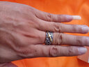 梦至尊99足银本命佛戒指男士心经六字真言守护神个性潮男单身潮人 金色佛-羊猴活口戒(18至35号调 实拍图