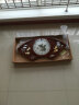 Caravel扇形中式石英钟表挂墙实木装饰挂表钟饰电波时钟客厅装饰画挂钟 9109 B款金鱼大号 实拍图