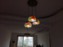 可馨灯饰（kexindengshi） 全铜餐厅吊灯饭厅吧台灯欧式田园客厅卧室三头向日葵装饰灯具 蜻蜓富贵花-三联灯 实拍图