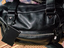 左森男包单肩包休闲包 韩版潮流男士包包复古斜挎包手提包旅行包 黑色 大号 实拍图