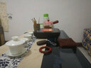三界(SANJIE) 原创茶炉家用电陶炉茶炉电茶炉茶壶套装耐热玻璃煮茶器茶壶烧水壶 简 (胡桃木色)炉+菊瓣提梁壶 实拍图