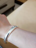 百银999足银镯子古典厚实泥鳅背足银手镯光面全手工女款银饰可定制 70克 中号内径 实拍图