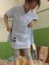 孕妇装夏装套装2026新款韩版短袖孕妇衬衫时尚夏季两件套怀孕期女 蓝色上衣+灰色裤 M【一般建议100-120斤】 实拍图