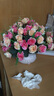LmDec.玫瑰整体花艺插花套装仿真花摆件 干花假花绢花客厅装饰花摆设 粉佳人 实拍图