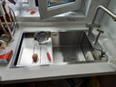 曼巴顿（MABATON） 6543C水槽4MM加厚304不锈钢手工水槽套餐台下大单槽 无台控-配108龙头 75*43cm 实拍图