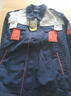 弯月亮 秋季工作服套装 纯棉帆布长袖 劳保服汽修工服 冬装秋装 WYL-011 藏蓝拼桔红驼灰 170/L 实拍图