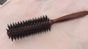 禇铁匠卷发猪鬃毛梳滚梳卷发实木梳子圆筒梳梨花波波头造型吹直梳子 斜纹中号M. 实拍图