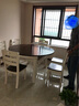 南之安 全实木餐桌椅组合6人圆形多功能伸缩简约现代中式家用吃饭桌跳台 白+胡 1.38m 一桌6椅(送转盘) 实拍图