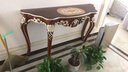 麦帝罗 欧式玄关桌 玄关桌欧式实木玄关台雕花装饰门厅柜客厅隔断 3_140cm实木色香槟金 实拍图
