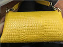 赖牌LAIPAI新款单肩包女包牛皮鳄鱼纹斜挎包手提包女 黄色 实拍图