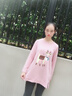 敏潮格伦孕妇春秋新款套装新款时尚潮妈长袖上衣怀孕期秋款纯色棉两件套 长袖粉红色 M 实拍图