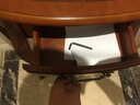 乐满庭美式入户玄关柜全实木玄关桌半圆玄关台靠墙欧式走廊过道小美背几 板栗色70长*30宽*85高 实拍图