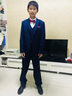 鼎玛仕儿童西服套装男童小西装花童礼服韩版中大童主持人男孩钢琴演出服 蓝6件套:3件套+衬衫+领结+领带 155 码 身高150-155cm 重81-85斤 实拍图