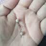 GEVILANG豆豆银耳钉男女银耳钩款日韩可爱个性学生简约足银耳环耳棒送朋友 磨砂银耳钉白色一对 6MM规格 实拍图