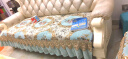 宝跃欧式沙发垫套装坐垫子四季通用防滑美式沙发罩巾全盖开口后靠背巾 芬尼迪/蓝色 坐垫90*120含20下垂 实拍图