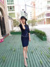芭妃娅职业连衣裙2025新款时尚美容师售楼部酒店前台销售工作服正装 藏青色短袖 M 实拍图
