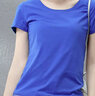 艾路丝婷夏装短袖T恤女上衣韩版修身圆领纯色棉体恤TX3361 宝蓝色 160/84A/M 实拍图