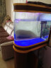 阿诺克 客厅鱼缸子弹头生态水族箱超白玻璃中大型养鱼缸鞋柜上门安装 金+红木色 上过滤 长0.8米缸+柜(可做鞋柜) 实拍图