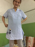 孕妇装夏装套装2026新款韩版短袖孕妇衬衫时尚夏季两件套怀孕期女 蓝色上衣+灰色裤 M【一般建议100-120斤】 实拍图