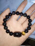 石传百世金发晶手串男女金发晶手链钛晶手链生日礼物送女友 黑发晶手链珠径12毫米 实拍图