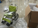河村 日本轮椅老人折叠轻便手动推车轮椅可推可坐大轮 实心胎AY-18 AY18（45cm）坐宽 树脂轮圈 绿色 实拍图