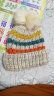 幽米时尚韩版针织保暖毛线帽女士毛球护耳系绳毛球拼色女可爱针织帽子 黄色 晒单实拍图