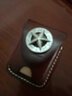 ZiPPO Zippo打火机原装正品棕色皮套新款徽章黑色真牛皮美国正版配件鹰十字架 黑色五角星 实拍图
