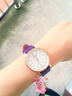聚利时（Julius）品牌复古简约情侣皮带手表大小表盘男女款生活防水石英腕表JA-814 紫色小款 实拍图