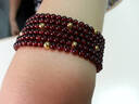 石传百世999足金黄金貔貅女士手链石榴石手串生日七夕情人节礼物送女友 直径约4mm单圈手链(黄金珠款) 实拍图
