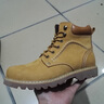 帝洛驰真皮大码45码马丁靴男大黄靴加绒工装靴英伦头层牛皮高帮厚底男靴 浅棕黄色 不加绒 40 (250mm) 皮鞋码 实拍图
