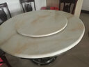 祥冠大理石圆餐桌 现代简约带转盘餐台 欧式可旋转 不锈钢餐桌椅组合 1.3米带转盘 实拍图