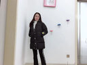 艾珠儿棉服女2023冬装新款韩版学生棉衣中长款反季棉服冬季加厚棉袄外套 黑色 L 实拍图