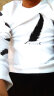 【2件装】帝创者长袖T恤男2022春季新款男士印花刺绣套头圆领薄款休闲潮流卫衣男修身男T恤男 白色羽毛+黑色菱形 M（尺码偏小，建议选择大一码） 实拍图