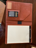 朗捷（longe） A4多功能文件夹资料夹皮质经理夹签约本商务汽车房产保险销售夹文件夹板定制logo 棕色12位计算器 实拍图