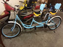 御披24寸加长双人自行车休闲景点家庭骑行双人自行车情侣观光旅游车  天蓝色 实拍图